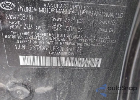 2018 Hyundai Elantra Value Edition from USA, damaged, VIN 5NPD84LFXJH360527